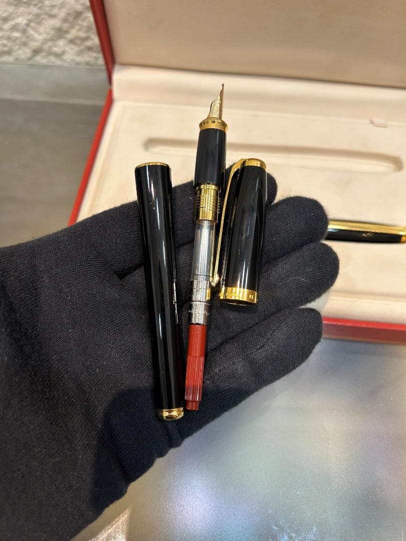 S.T.Dupont エステーデュポン 14K 万年筆 ボールペン セット 美品