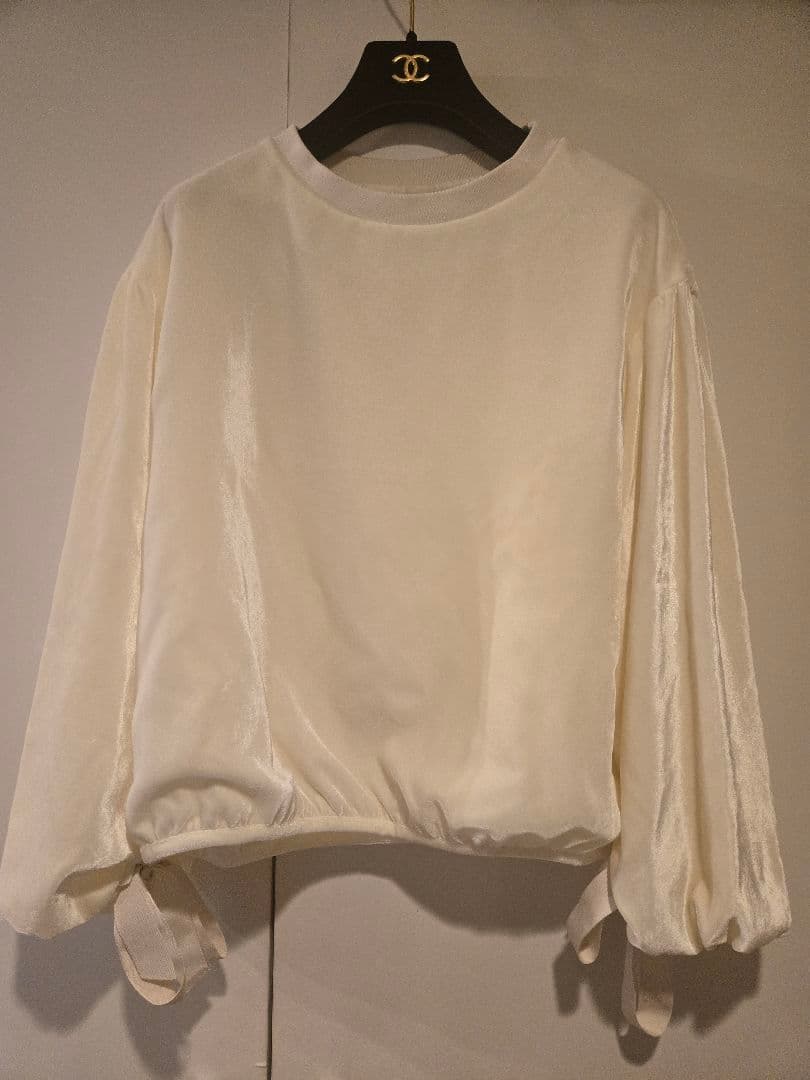 ドゥロワー WINTER1 ベルベットリボンスリーブブラウス 定価11万 美品