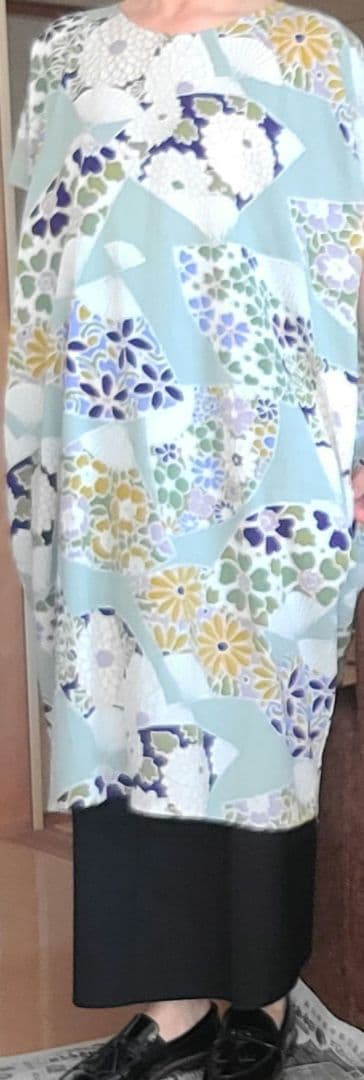 高島縮　SOU・SOU 花柄 ワンピース&えんゆう履きセット