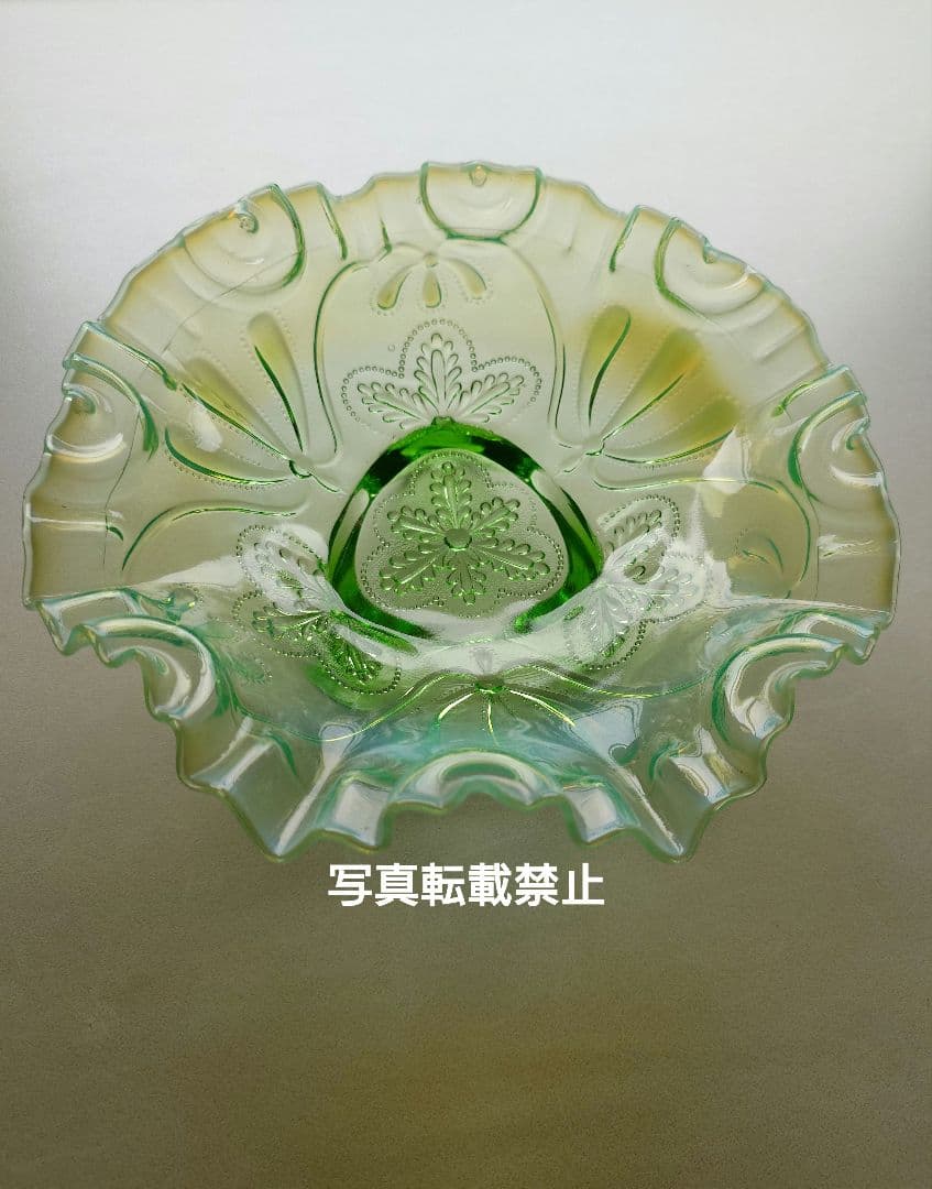 ジェファーソン　グラス　グリーンオパールセント　フェントン