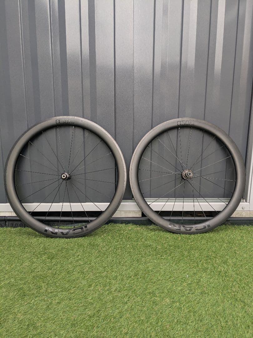 【訳あり】ICAN α50pro カーボンホイール 前後セット