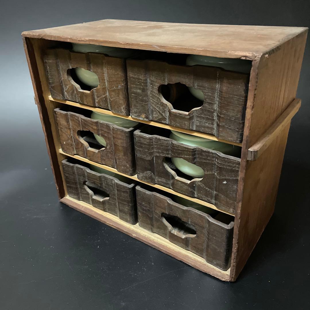 明治時代　桑の木の煙草盆　6組　共箱付き