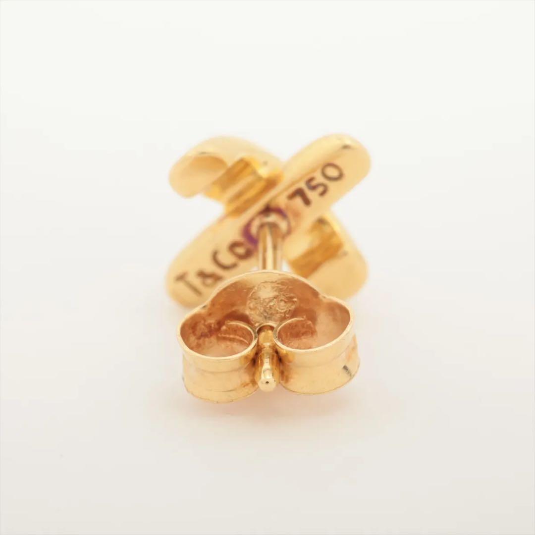 Tiffany クロスステッチ　ピアス　ゴールド　片耳 750 クロス