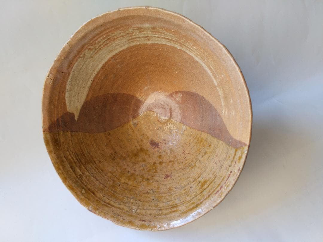 赤津焼 長谷窯 加藤錦雄 作 伊羅保片身替 茶碗 共箱 栞 茶器 抹茶碗 新品