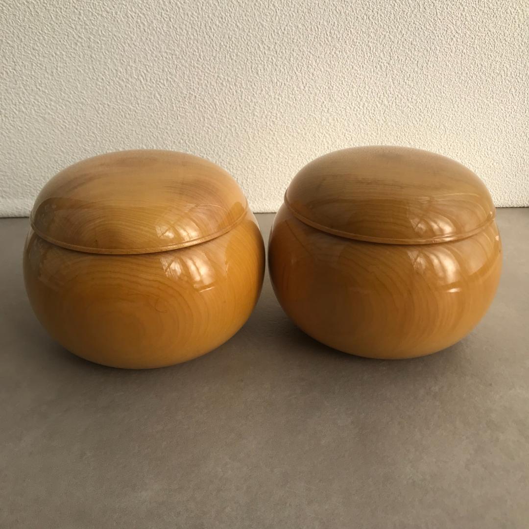 【土日限定出品】囲碁の駒 本蛤碁石（那智黒付）＆ 碁笥（榧 特大 松）セット