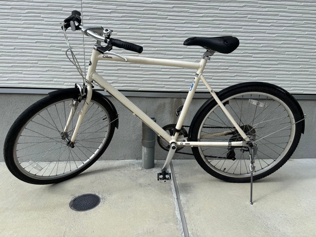 福岡直接取引　クリームCS 26インチ 前後純正フェンダー付き