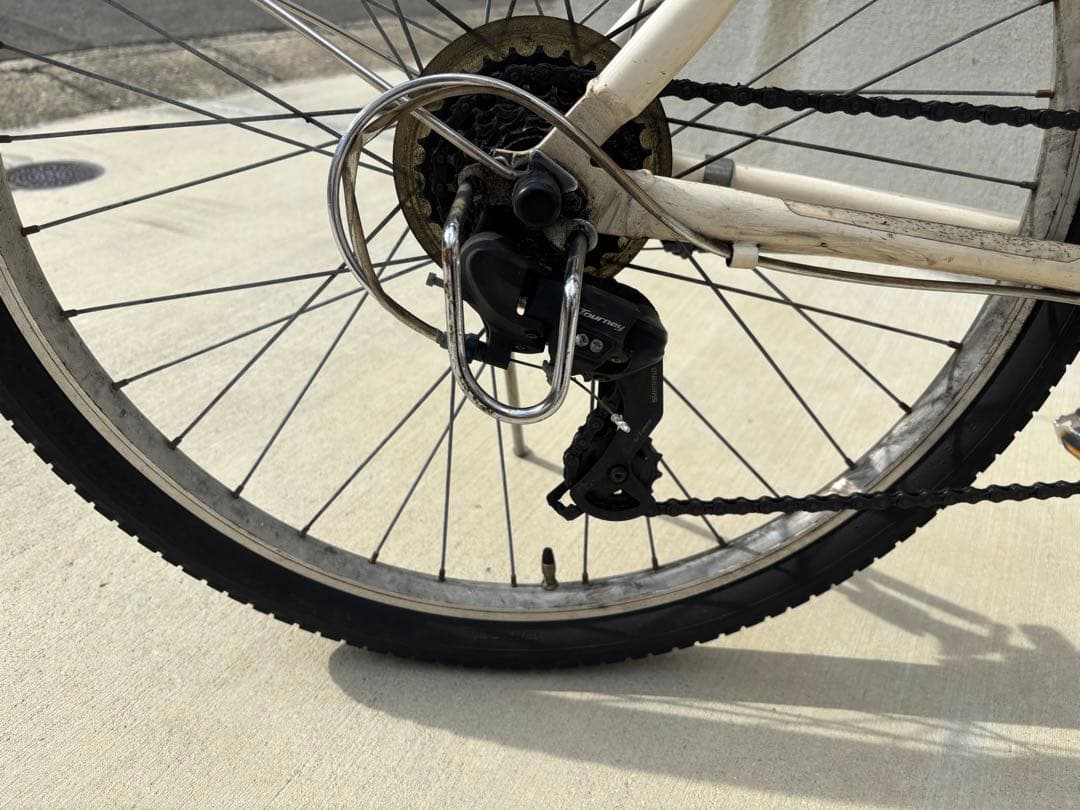 福岡直接取引　クリームCS 26インチ 前後純正フェンダー付き