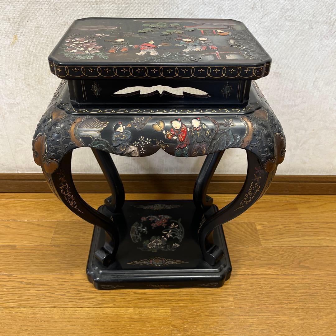 時代　中国　花台　盆栽台　珍品台　細密細工