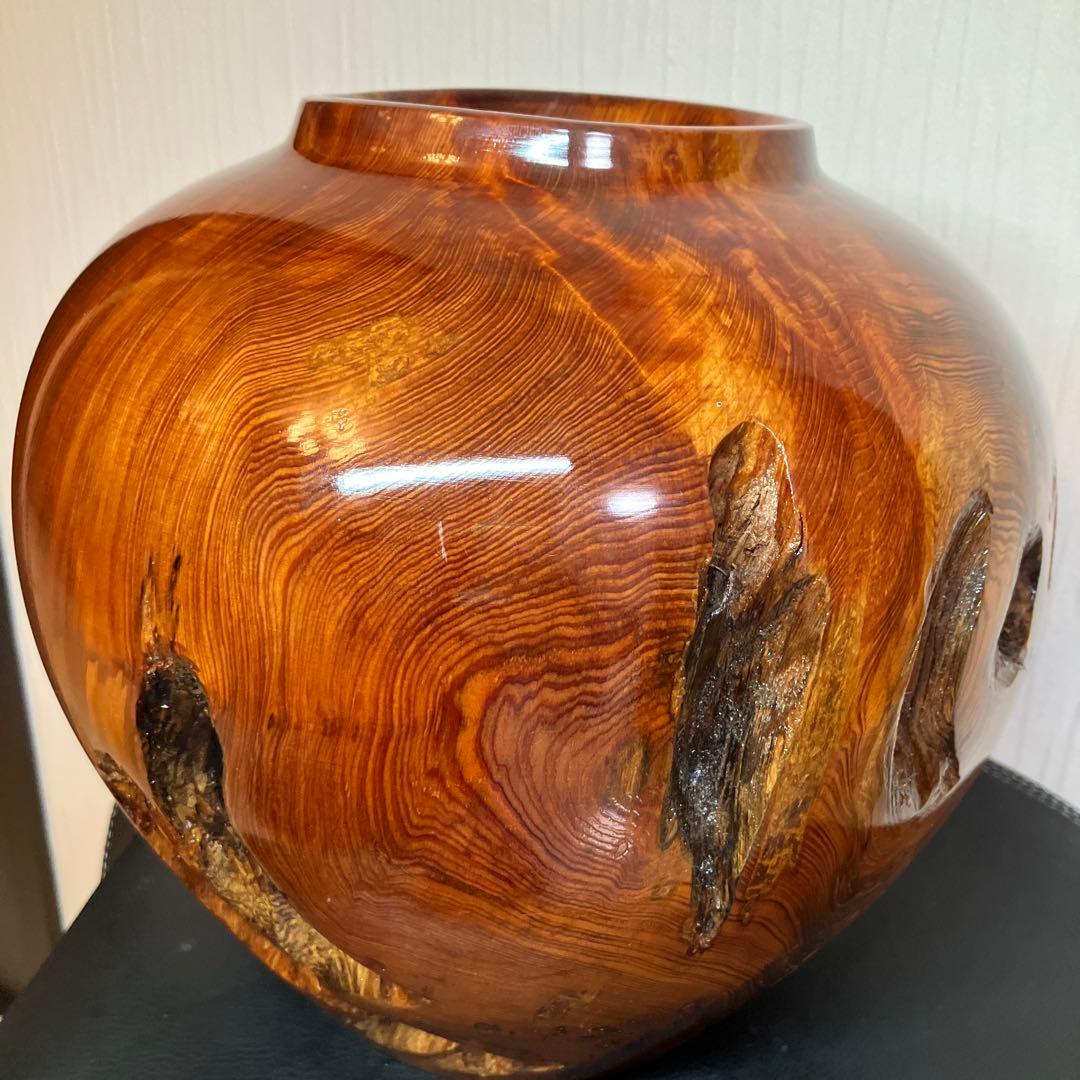 美品　希少材　屋久杉　屋久杉壺　屋久杉工芸品　世界遺産　年代物