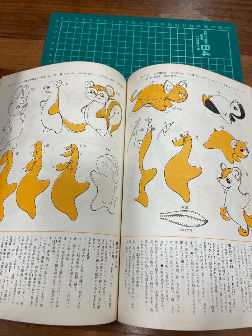 ぬいぐるみ動物メタモルフォジカによる飯野紀雄作品集　雄鶏社刊昭和レトロ手芸本♪