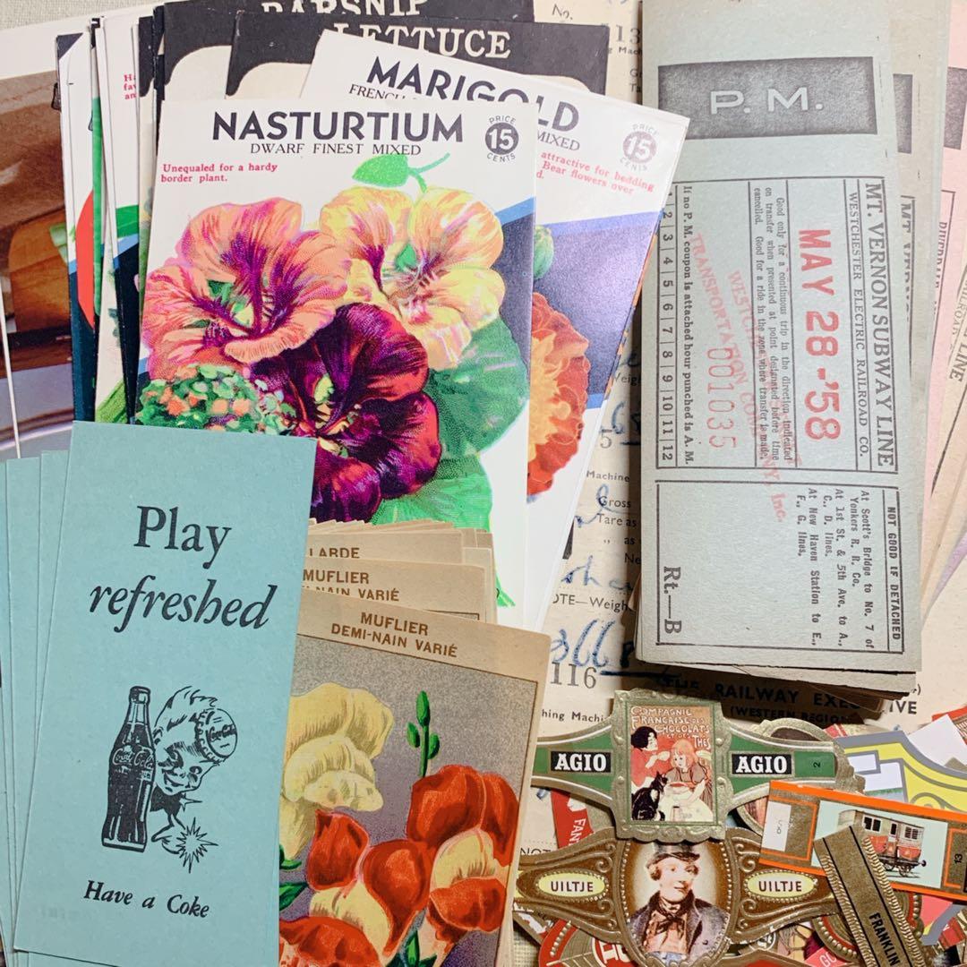 SALE！！★ 紙モノ詰め込みBOX ★ 60サイズ　海外 紙もの ヴィンテージ