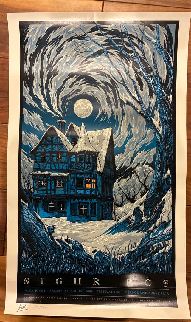 シガーロス　SIGUR ROS 2008年メルボルン公演ポスター　243/500