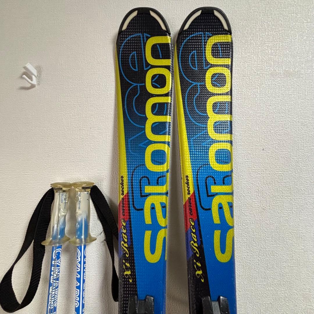 ジュニアスキーセット　ストック付　Salomon 120cm 23-23.5cm