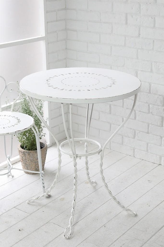 パティオ ラウンドテーブル ホワイト コベントガーデン アイアン NY-41