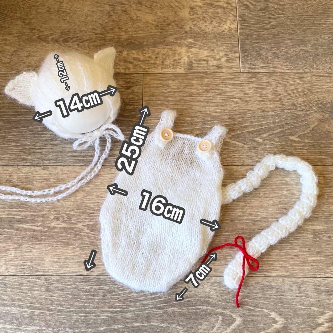 手編み風かごセット【ねこ】♪ニューボーンフォト撮影衣装　小道具　ベビーフォト