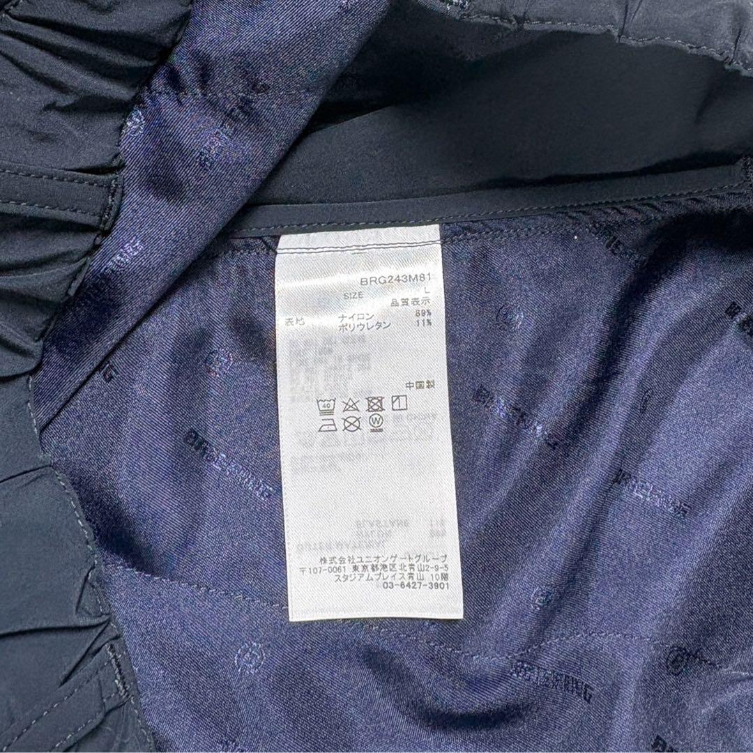 美品 BRIEFING ブリーフィング ストレッチ イージーパンツ ネイビー L