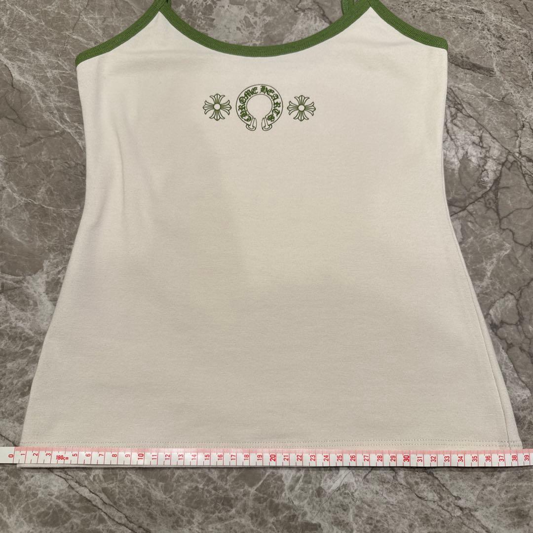 【新品】クロムハーツ ローラースケートキャミソール クリーム/グリーン S