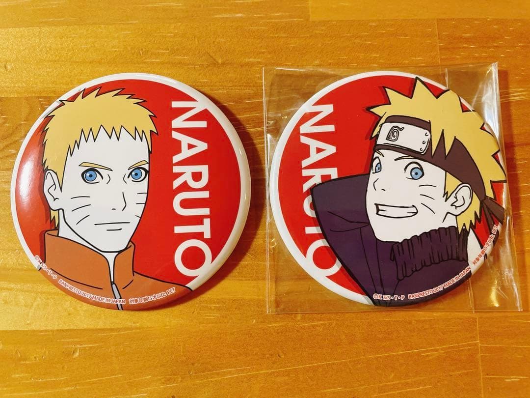 NARUTO BORUTO うずまきナルト セガ 缶バッジ プライズ 2個