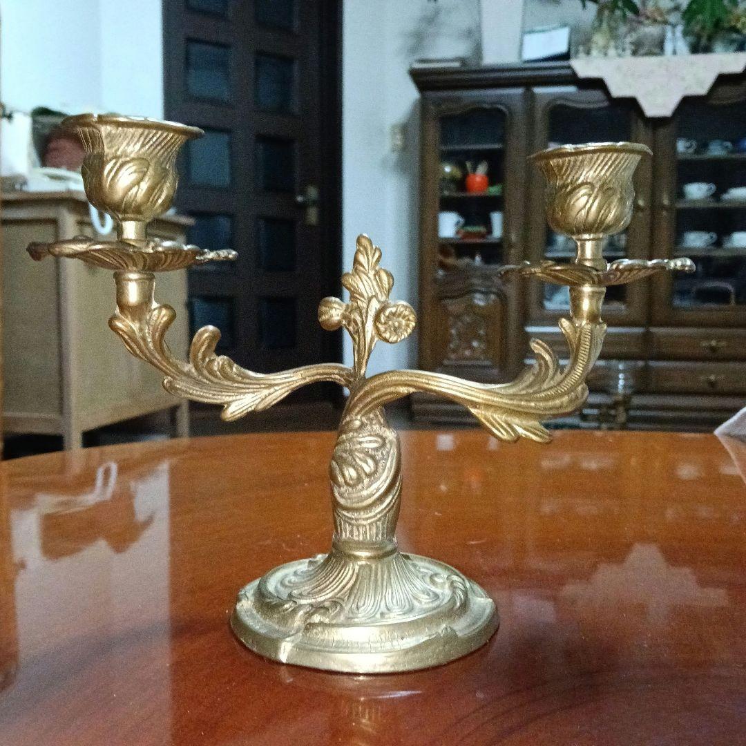 昔のキャンドルスタンド２　真鍮製　２個セット