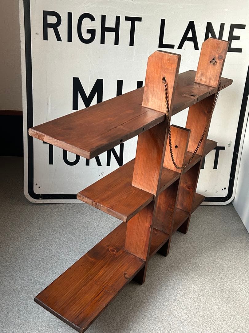 ヴィンテージ　木製飾り棚　ウォールシェルフ　壁掛け　アンティーク　古道具　レトロ