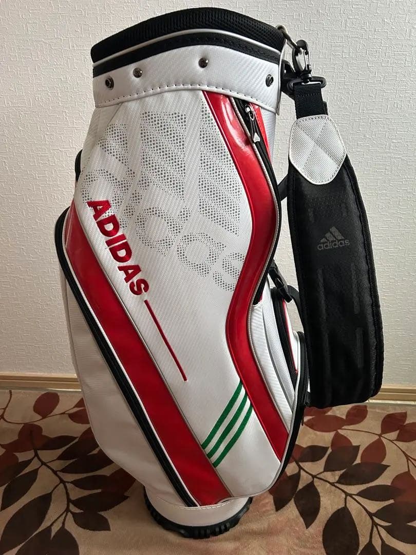 ADIDAS キャディバッグ ホワイト/レッド
