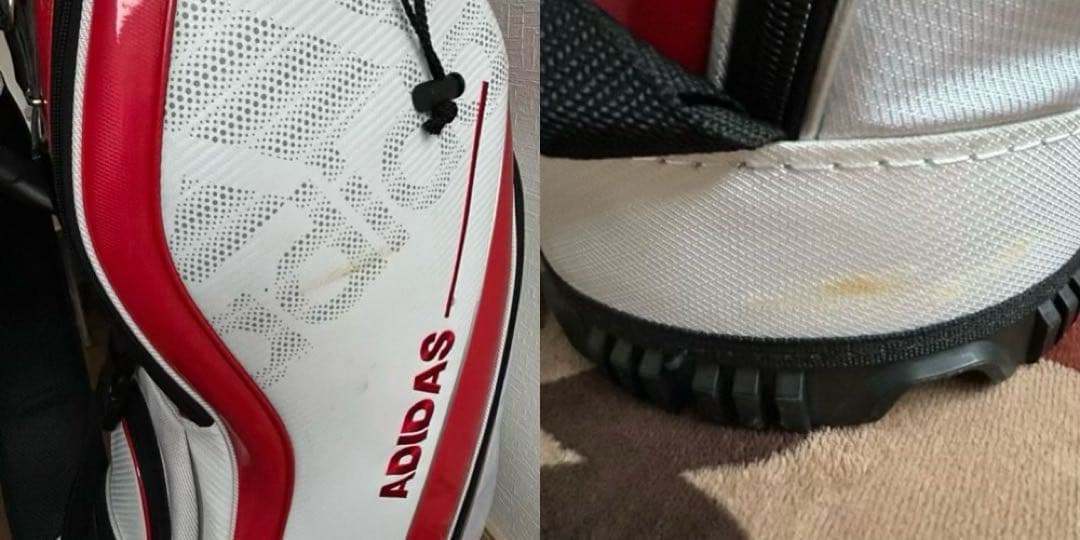 ADIDAS キャディバッグ ホワイト/レッド