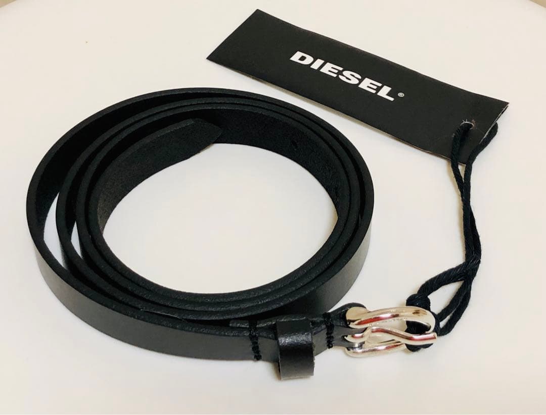 DIESEL ブラック レザーベルト レディース ルーマニア製 新品