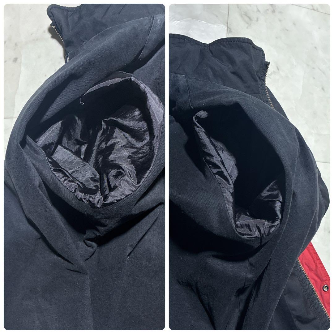 SUPREME ナイロンジャケット　マルチカラー　フード収納　襟ロゴ　赤　青　M