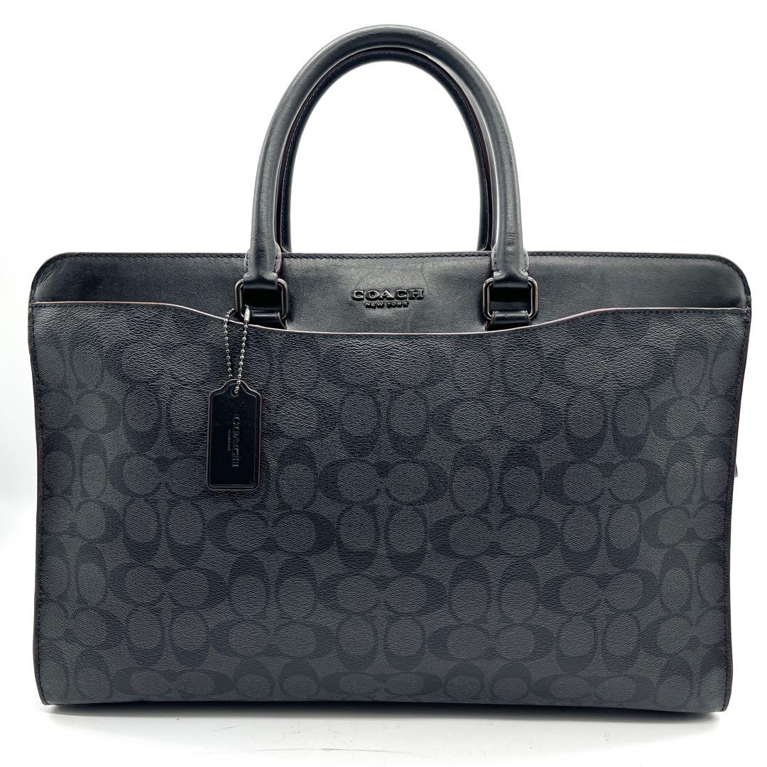 コーチ 2way ブリーフケース ビジネスバッグ シグネチャー PVC レザー