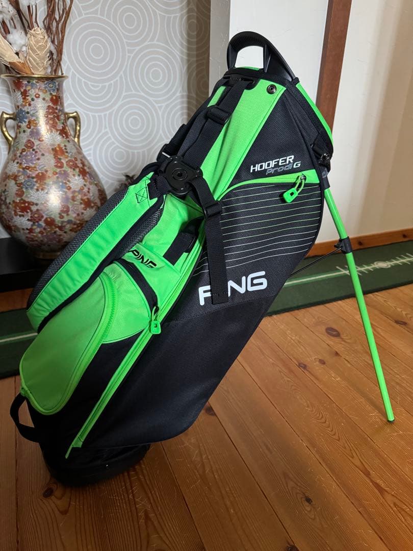 子供用PING HOOFER G スタンドバッグ ブラック/グリーン　超美品✨