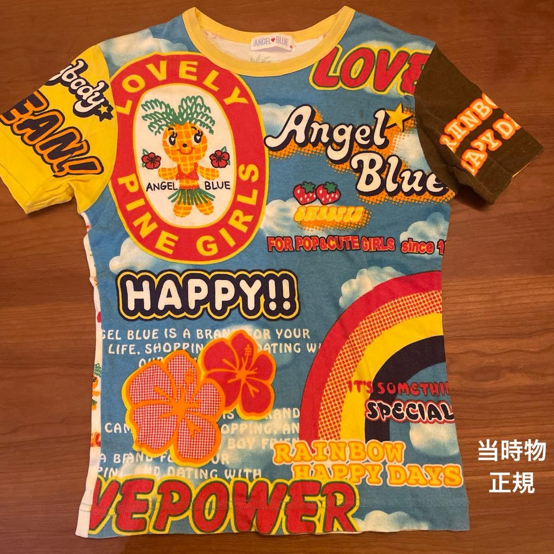 Y2K 当時物レア　ANGELBLUE ハワイ パイン総柄 Tシャツ M