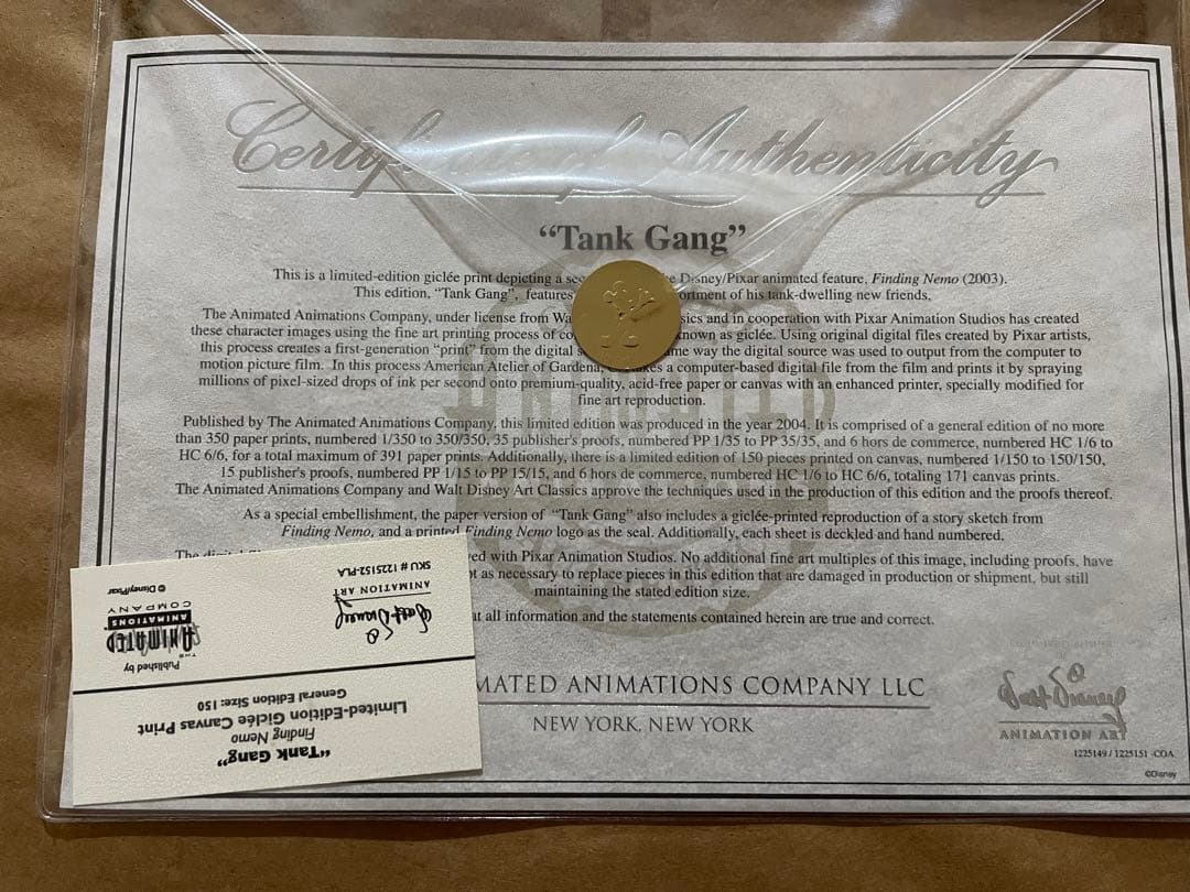 ファインディングニモ　ファインアート　世界限定150 ディズニー　ピクサー