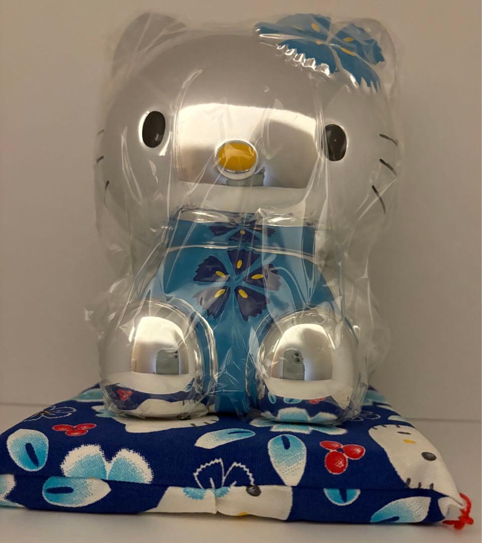 【激レア】キティ　シルバー　貯金箱 ナデシコ 座布団付き　1999年 新品箱入