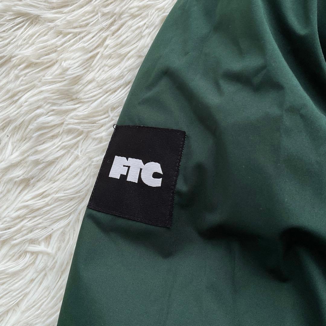 美品✨FTC 700FP ダウンジャケット　ボーダー柄　リバーシブル　L 紺×緑