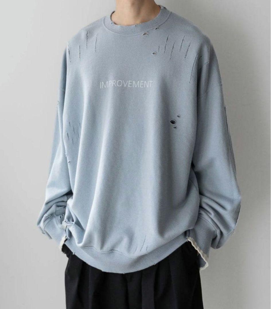 トップス stein OVERSIZED REBUILDSWEAT GREY BLUE