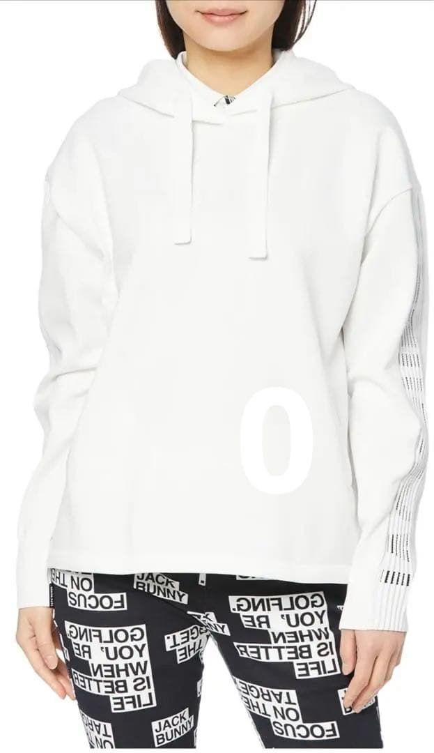 【0】 ジャックバニー レディース 長袖 ニットパーカー ドローコード・通気性