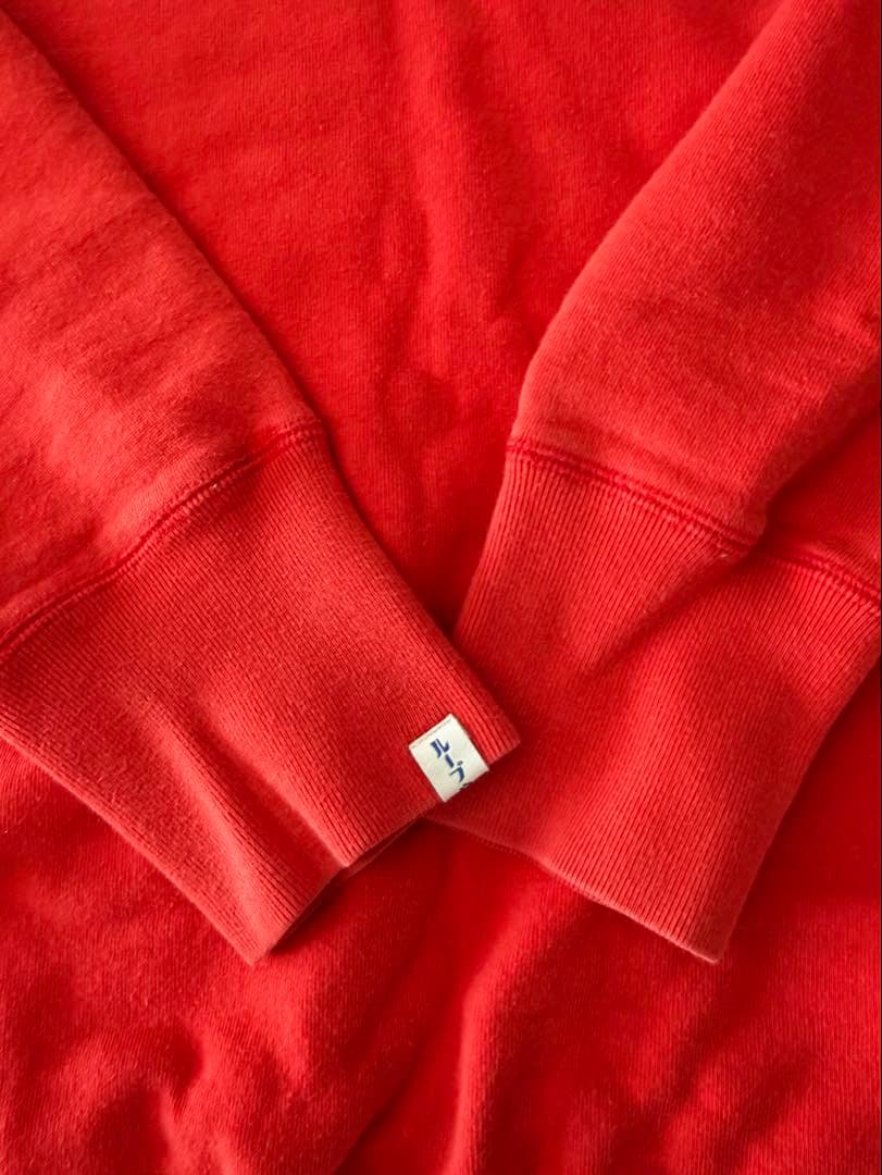 ループウィラー ビームスプラス レッド クルーネック スウェット