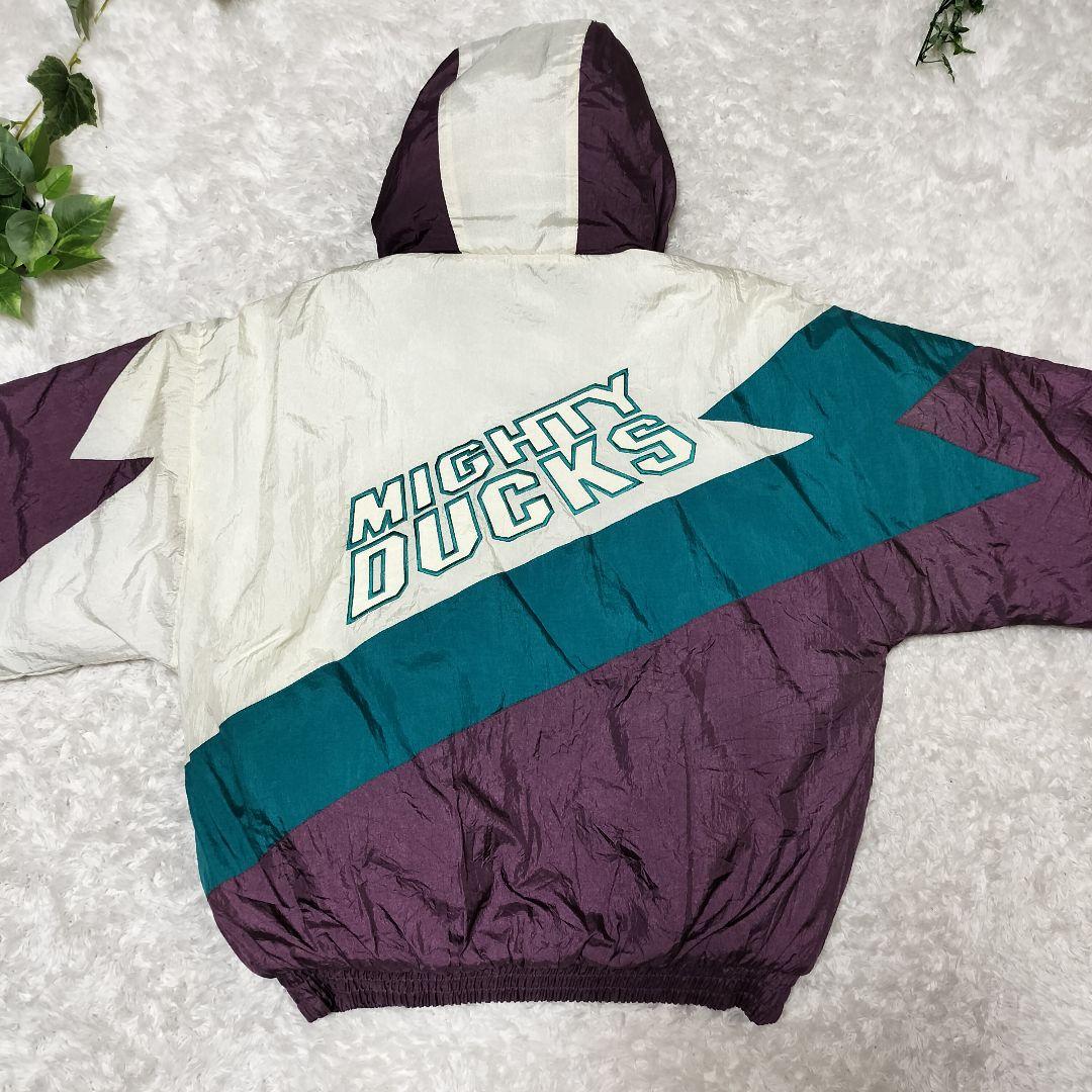 FANS NHLマイティーダックス中綿ナイロンジャケットパーカー　ヴィンテージ