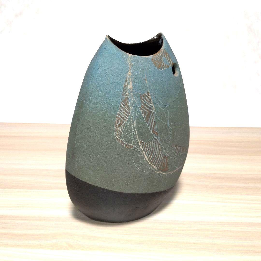 小林政美氏作 焼〆釉彩器