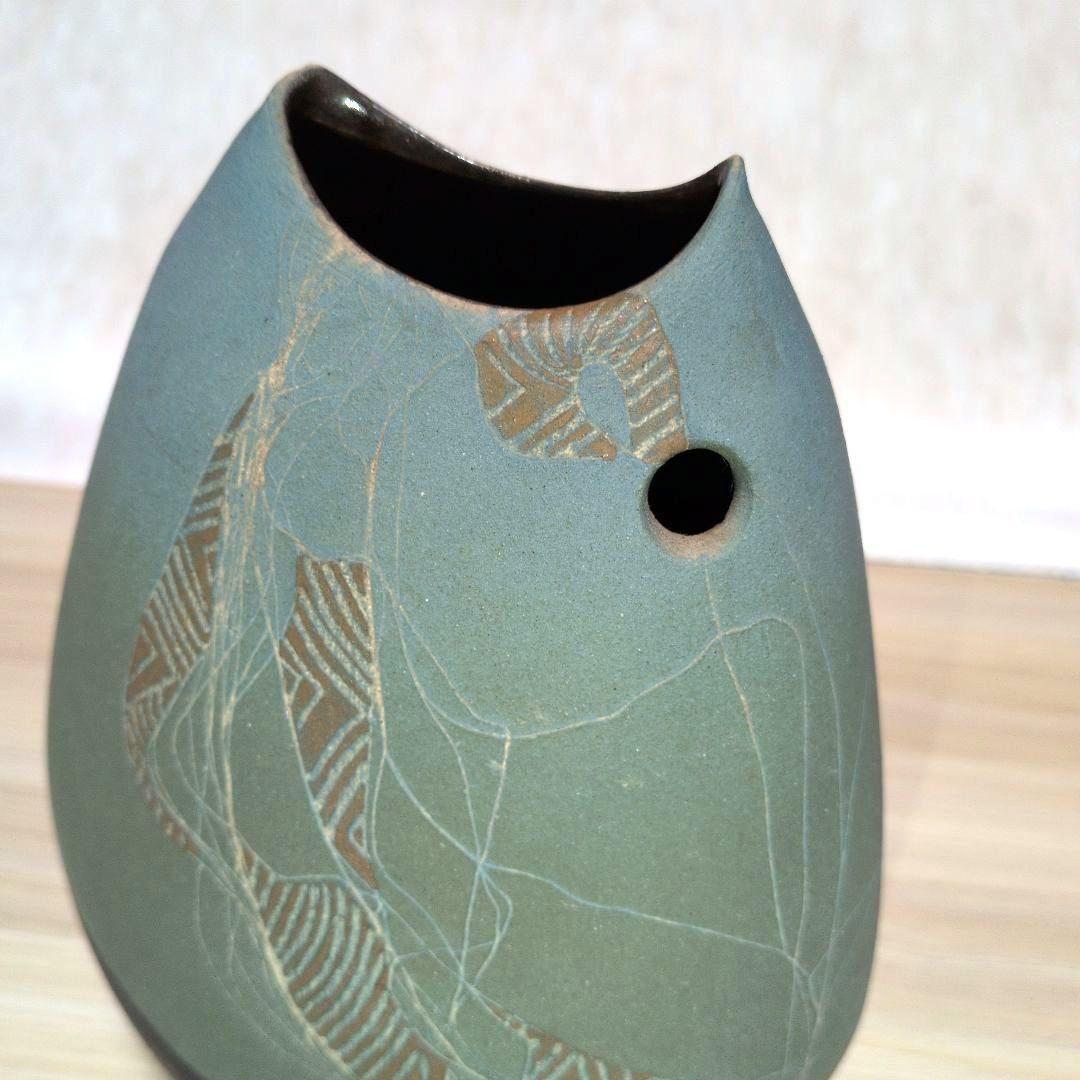 小林政美氏作 焼〆釉彩器