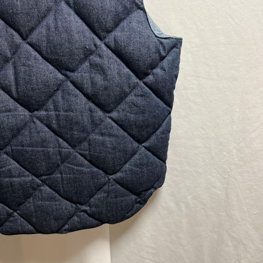 SUGAR CANE レザーヨーク デニムダウンベスト　キルティング　インディゴ