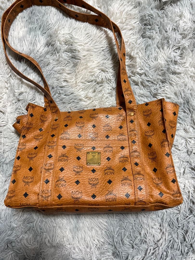 MCM ブラウン レザー トートバッグ ヴィセトス柄
