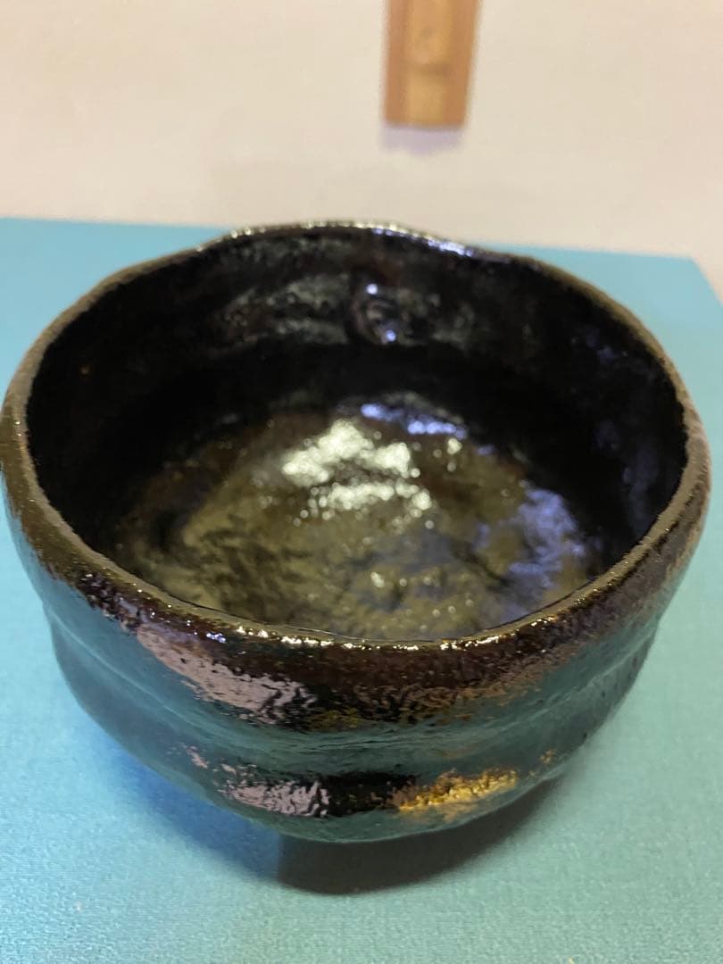 【本日限定】茶道具/黒茶碗　小川長楽 『黒 松声』 鵬雲斎書付 共箱