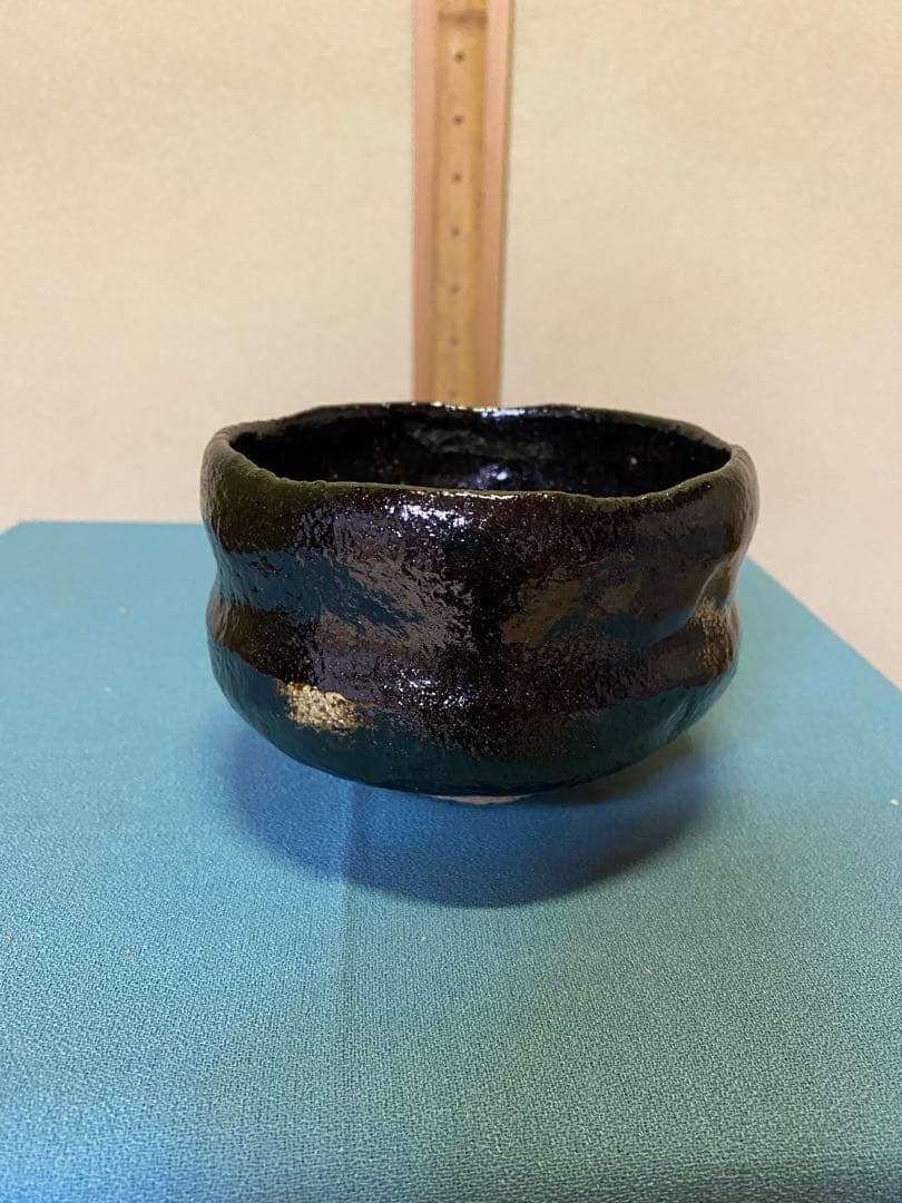 【本日限定】茶道具/黒茶碗　小川長楽 『黒 松声』 鵬雲斎書付 共箱