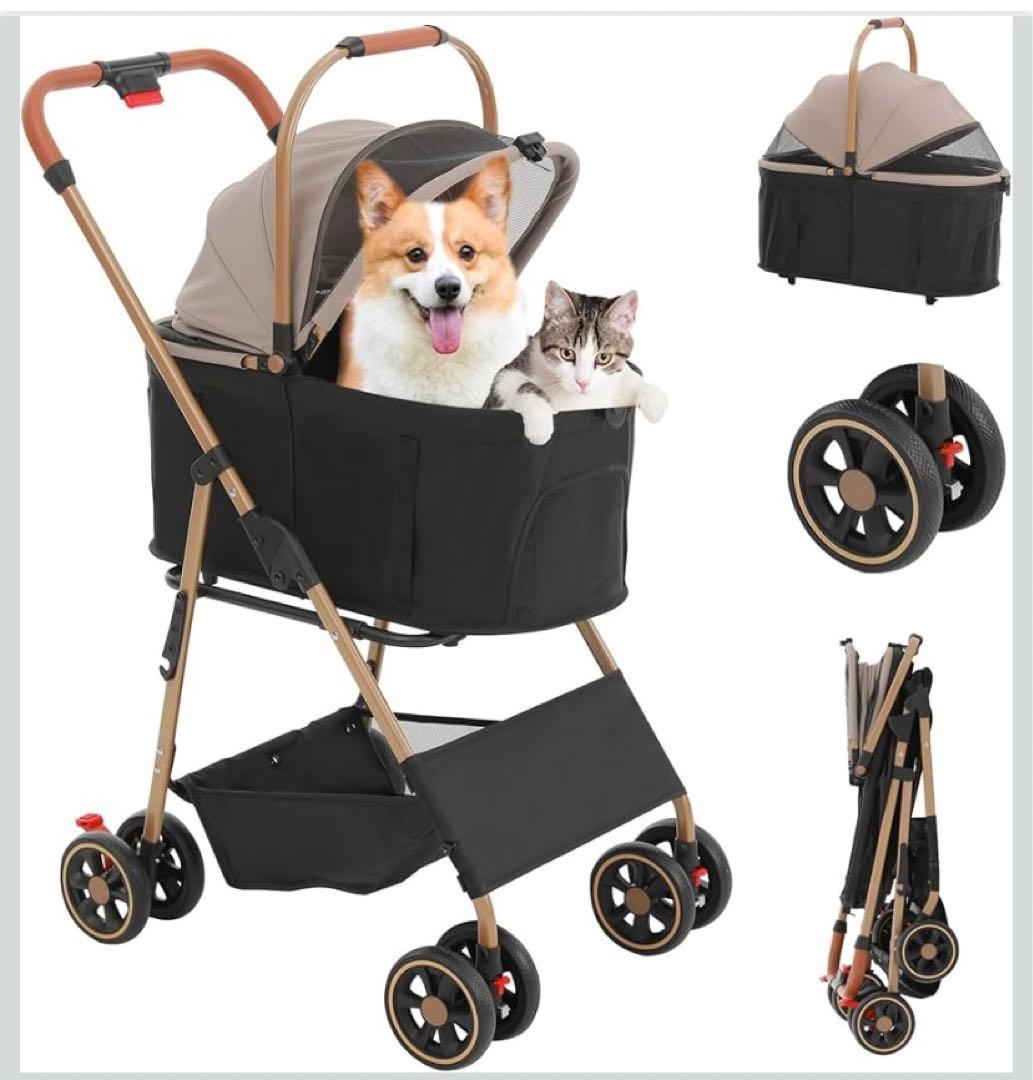 ペットカート 折りたたみ可能 犬用カート 犬バギー 軽量 耐荷重25Kg 犬