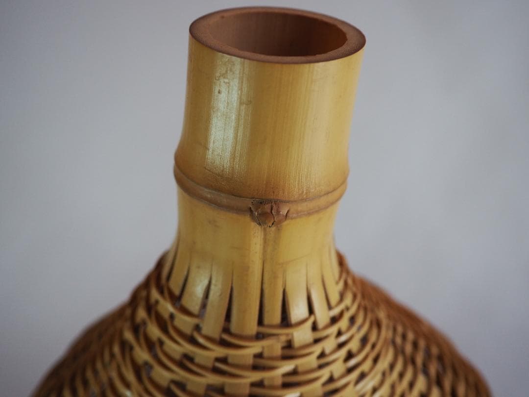 田中篁斎造『元伯宗旦好竹虫籠花入』（共箱）