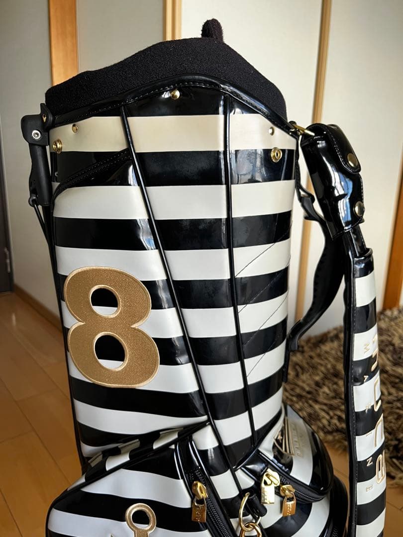 良品完売品希少ムータ muta MARINE スタンドキャディバッグ　ストライプ