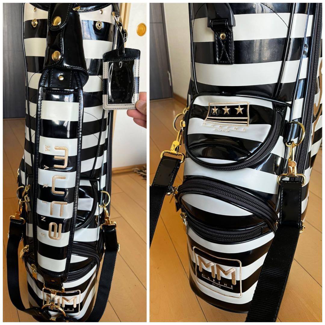 良品完売品希少ムータ muta MARINE スタンドキャディバッグ　ストライプ