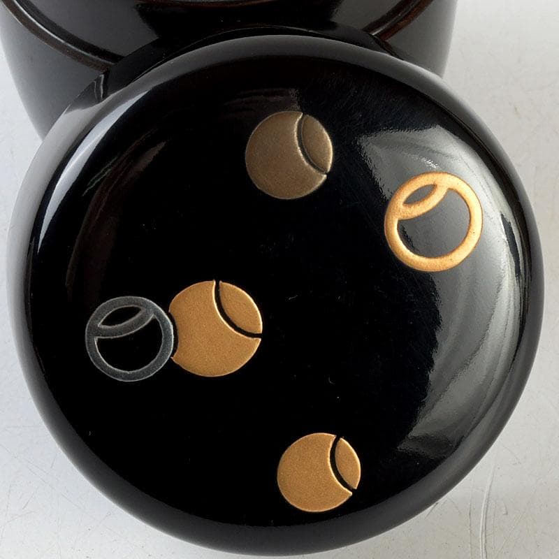 茶道具　塗師　幸悦作　つぼつぼ蒔絵　中棗　共箱　V　9389