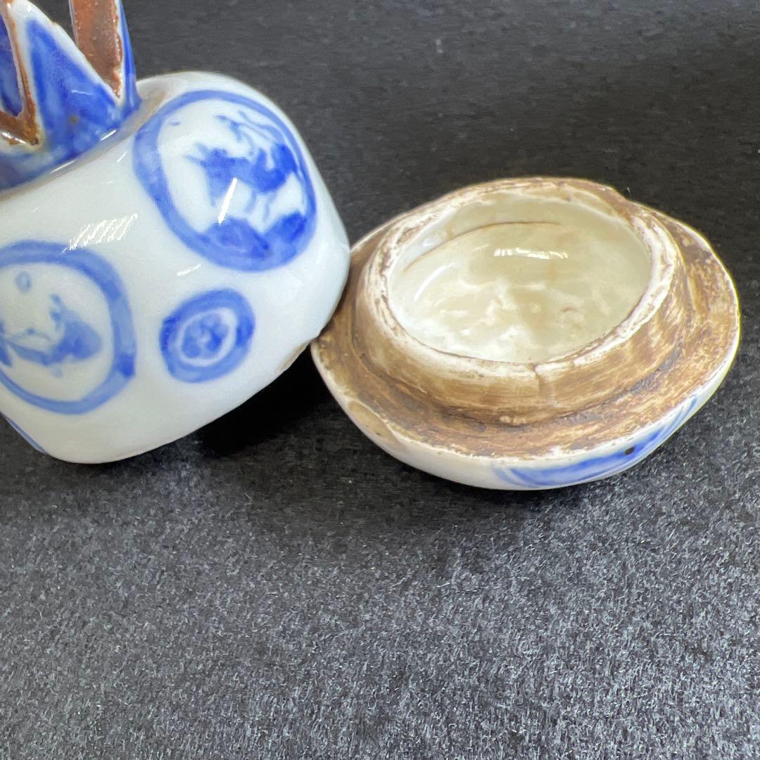 五良大甫　呉祥瑞造銘香合　木箱付　高さ約7㎝　東Y7-0523⭐︎2F